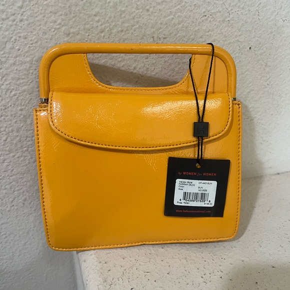 - Hobo International Farrah Yellow Leather Top Handle Mini Purse Clutch Bag - Picture 2 of 12